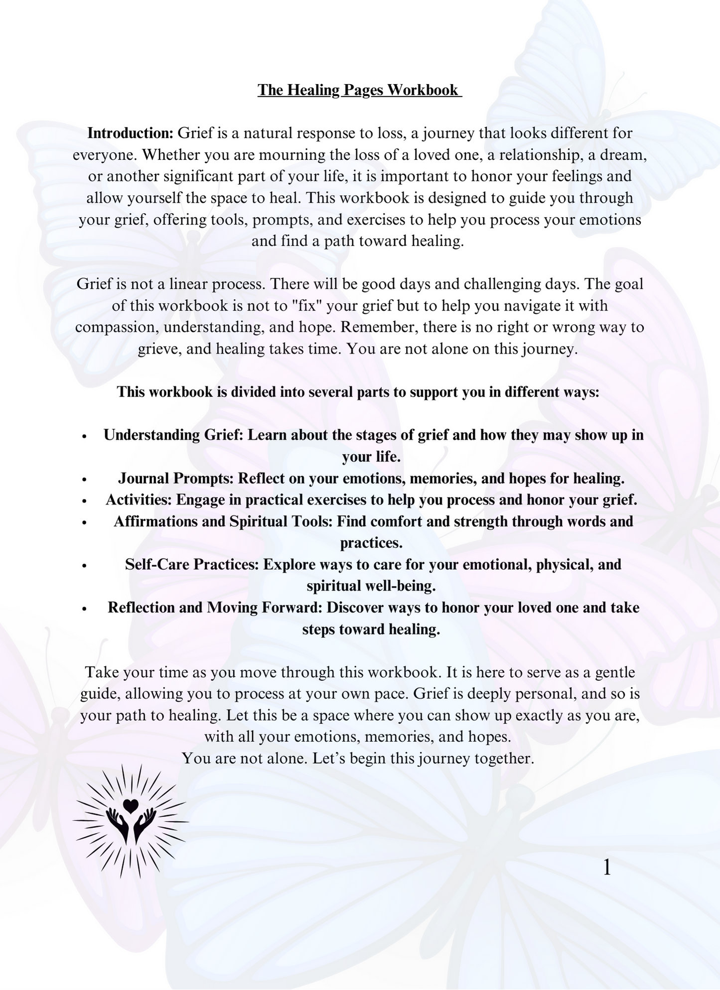 THE HEALING PAGES WORKBOOK